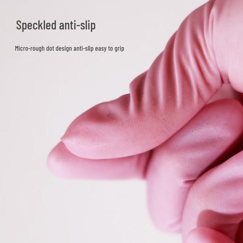 Beiyi Pin Extended Pink Nitrile Disposable Kitchen Gloves