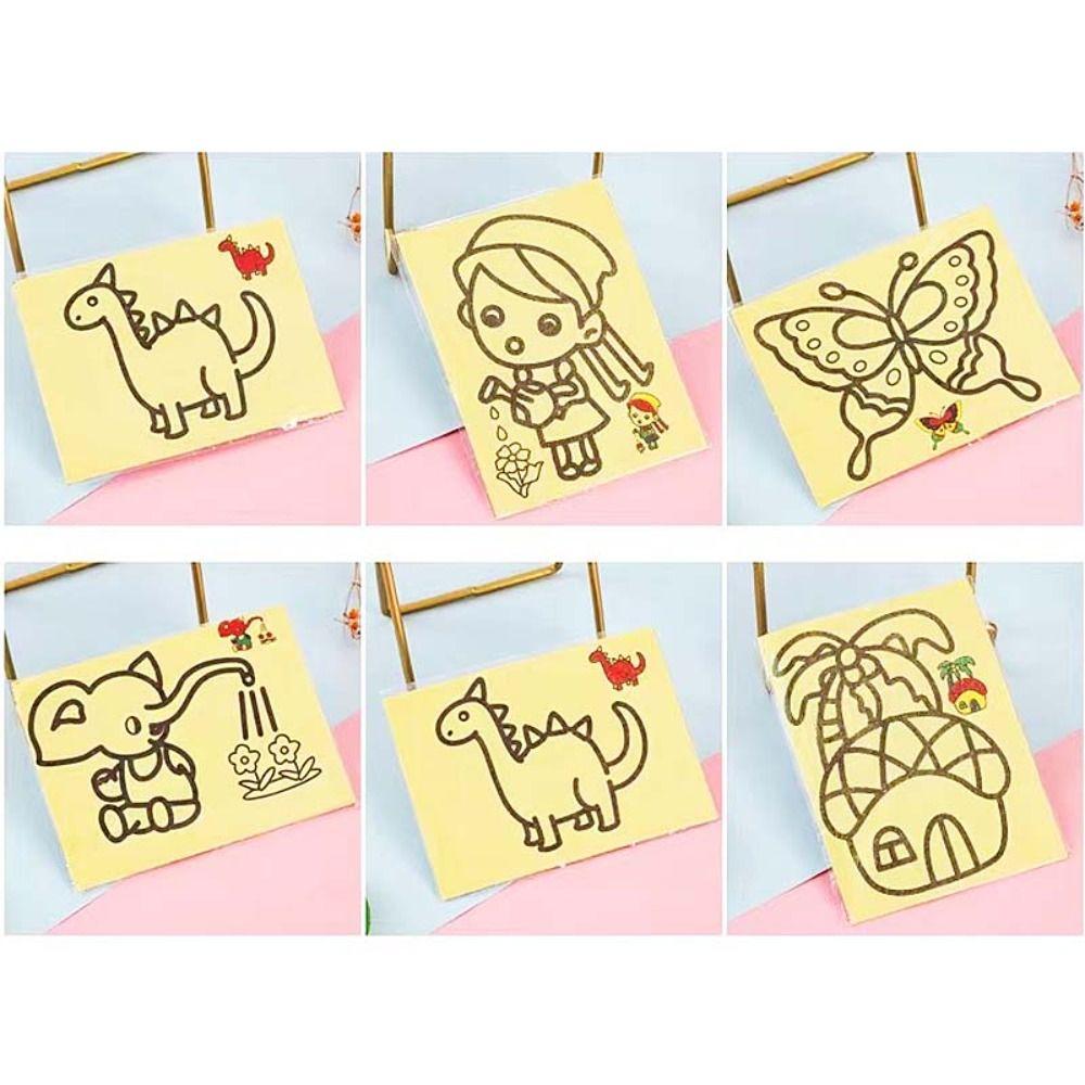 Brush Art Painting Sand Painting Set Paper Picture Drawing Coloring Toys Children/Kids/Toddlers