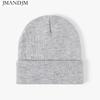 Available Autumn and Winter Warm Thickened Double Beanie Hat Simple Men's Women's Knitted Hat