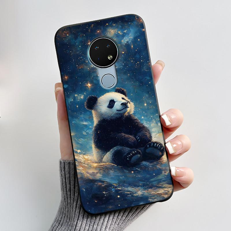 Милый Чехол Для Nokia 6.2 / Nokia 7.2 Fundas Capa Печатный Корпус Защитная Крышка Мягкий Силикон Мультяшный Черный Корпус Coque