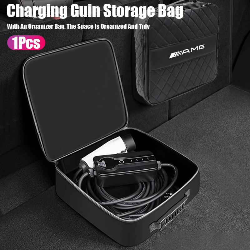 IXEA6 Electric Car Charging Gun Organizer Bag Waterproof Storage Bag Accessories Car Hub Cap For Mercedes Benz AMG W214 W205 W204 W206