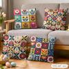 Retro CheckeredFlower Cushion Cover Soft Plush Fabric DoubleSided Printed Cushion Covers for All Seasons Modern HomeDecor Gift