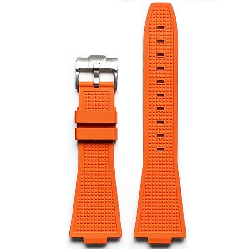 Ремешок из FKM для Tissot PRX Series T137.407/T137.410 Super Player 40 мм Выпуклый Фторкаучуковый Браслет для часов с Быстросъемным креплением 12 мм