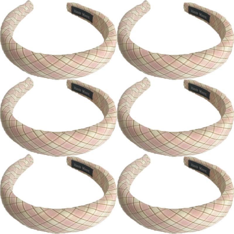 Cloth Plaid Sweet Headband Women's Korean Fashion Fresh Hair Band Outdoor Hair Accessories