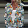 Women's Fashion Christmas Printed Long Sleeve Knitted Cardigan Button Down Jacket
