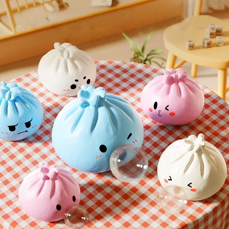 Cute Cartoon Steamed Bun Shaped Soft Bubble Finger Toy Stress Reliever Mini Steamed Bun Squishy Toy