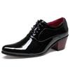 38-43 Men's Shiny Leather Exterior Height Increasing Shoes Outdoor Casual Shoes Formal Shoes Work Shoes Wedding Shoes