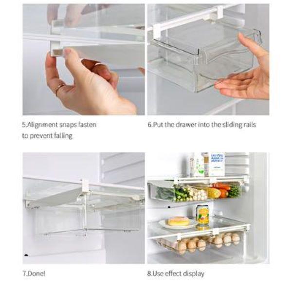 Прозрачный органайзер для холодильника, ящик для хранения фруктов и яиц в холодильнике, ящик для холодильника под полкой, кухонный органайзер для свежести