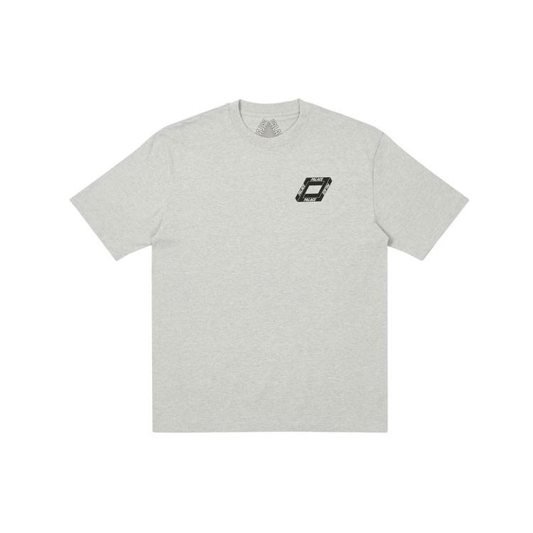 PALACE Dodgy But Lush Grey Marl Back Pattern Logo Printing Short Sleeve Unisex Gray Men's P20TS171