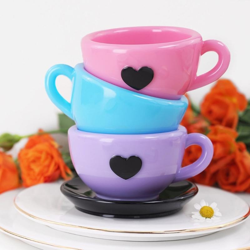 Silicone Teacup Candle Holder Mold Handmade Tray Moulds Silicone Texture Suitable for Craft and Handmade Decorations