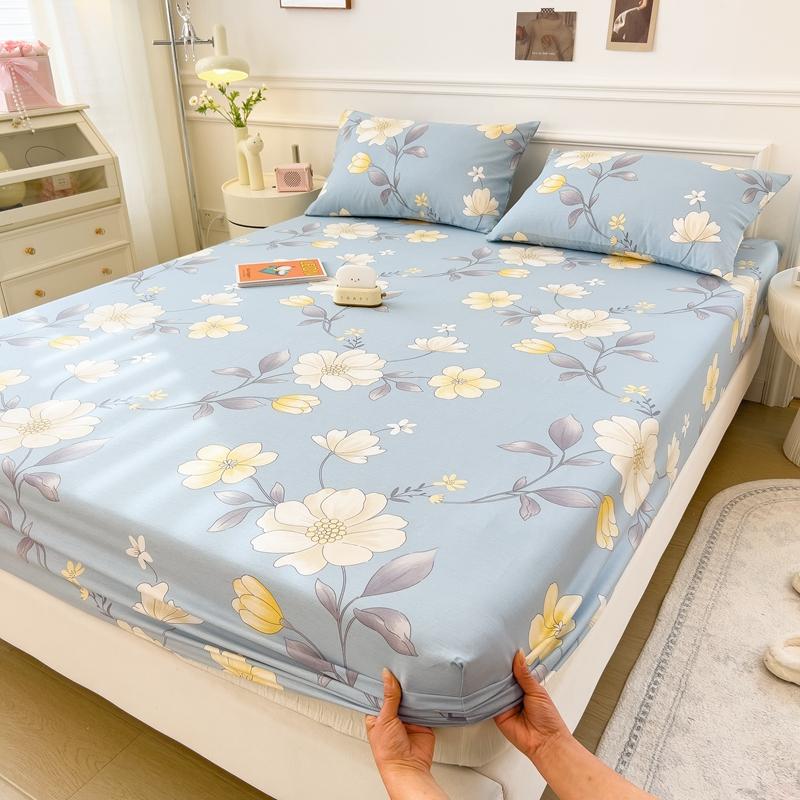 Pure Cotton Bedsheets Skin-friendly Fitted Sheet Cartoon Style Bed Linen Queen Size Bed Cover sabanas (Pillowcase Need Order)