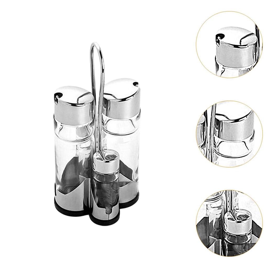 Oil and Vinegar Set Vinegar Cruet Set Home Kitchen Clear Multifunction Condiment