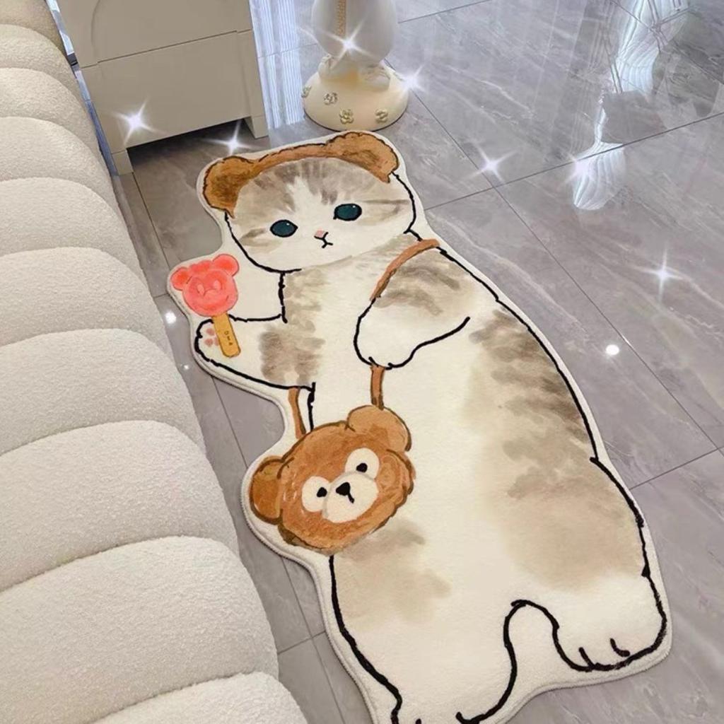 Ковер из кашемира с рисунком из мультфильма, детская спальня, прикроватное одеяло Ins Wind, специальная форма, балкон, эркер, утолщенный коврик-татами