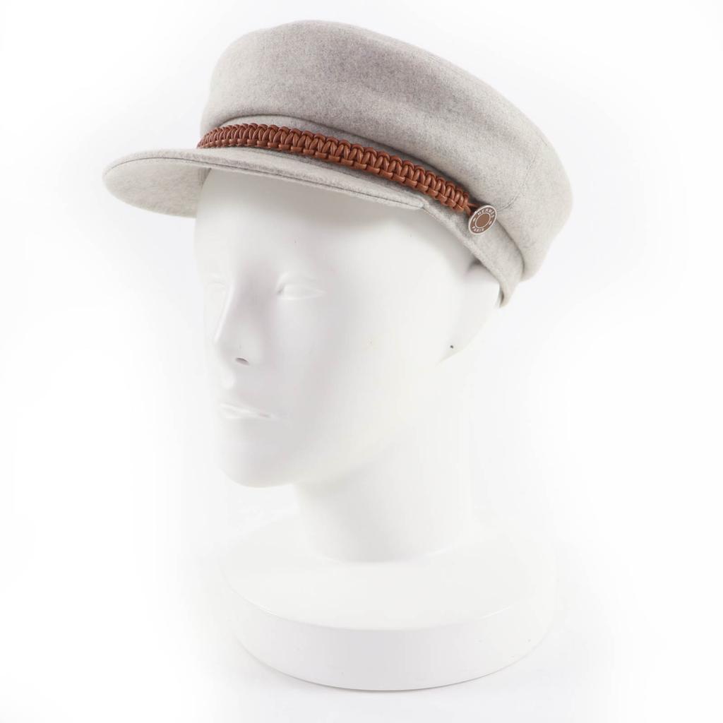 Excellent HERMES Casquette Deauville Serie Metal gray cashmere 57 H212009N Used