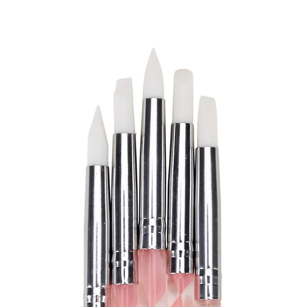5Pcs/Set Stainless Steel Nail Art Pen 2 Ways Dotting Tool Durable Marbleizing Painting Pens