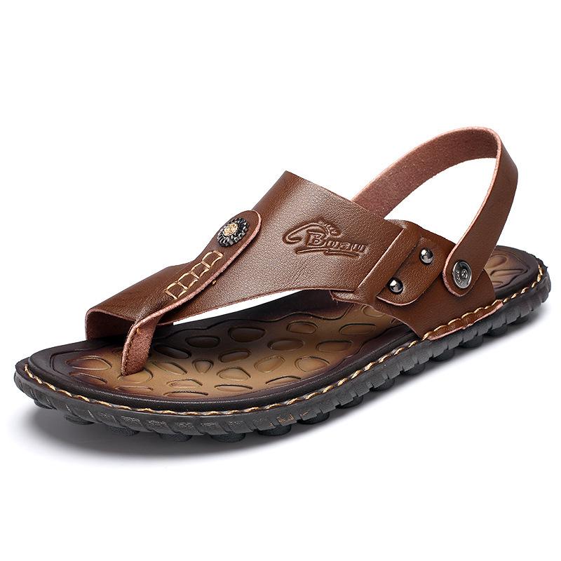 Summer men leather sandals n slippers large size