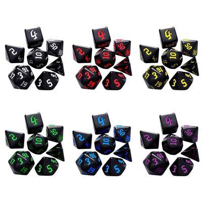 7 шт./набор D12 D20 7-гранные D4 D6 D8 D10 игровые кости многогранные кости настольная игра DND кости