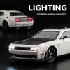 1/24 Dodge Challenger Hellcat Redeye Металлическая литая модель автомобиля Игрушка-украшение с высокой степенью детализации Звук и свет Оттянуть назад Праздничные подарки
