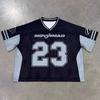 American jersey style T-shirt sports style contrasting color printing digital casual lazy loose T-shirt jersey women