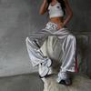 Casual Street Style Loose Wide Leg Pants for Women 2026 Drawstring Trousers Fashion Comfortable Elastic Waist Lounge Pants