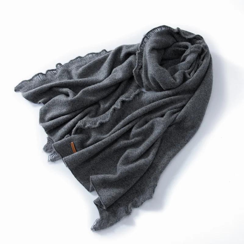 Женский шарф из 100% чистого кашемира с бахромой, зимний, теплый, мягкий, уютный, с кисточками, модный, повседневный, накидка, аксессуар для холодной погоды