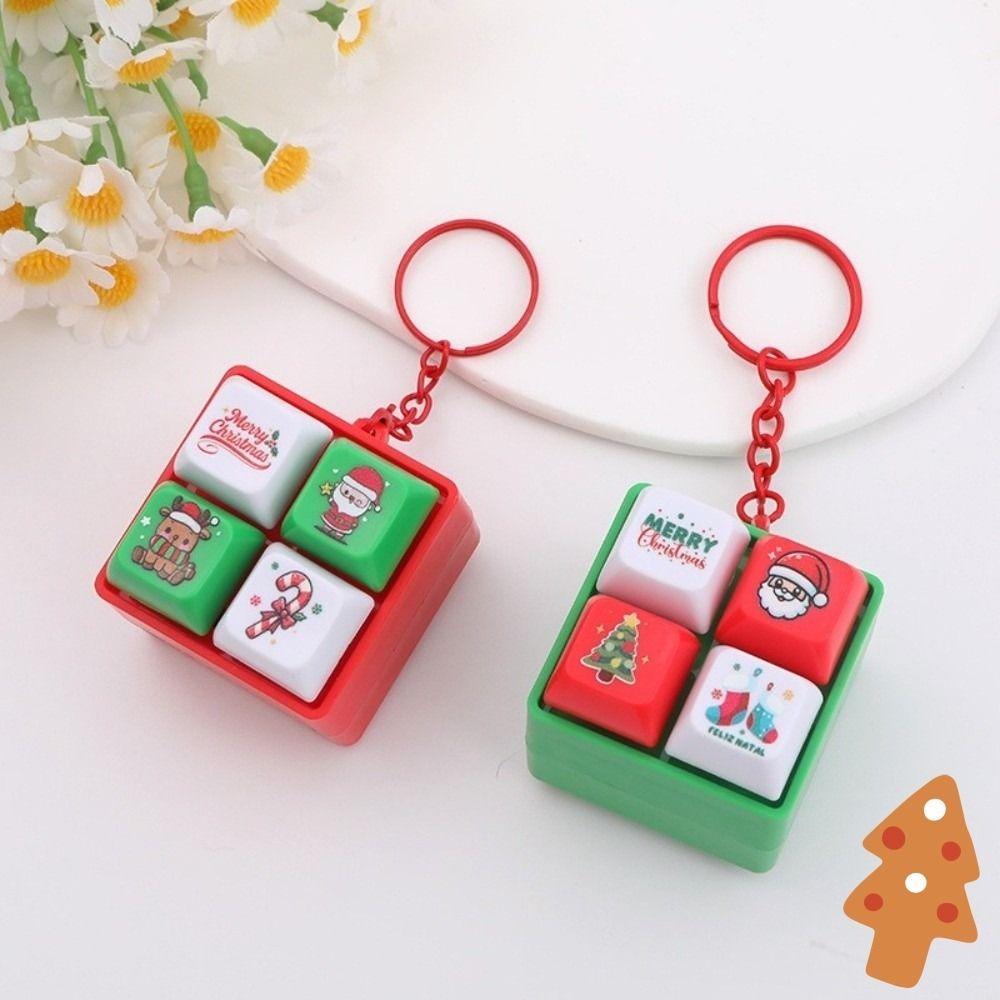 Anti Stress Finger Keyboard Games Keychain Fidget Decompression Couple Keychain Christmas Gifts