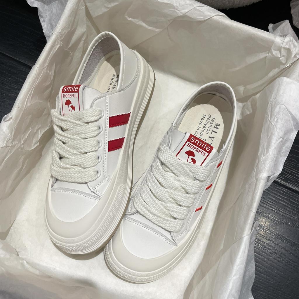 Маленькие белые туфли, женские, весенние, новые, на шнуровке, с плоской подошвой, универсальные, повседневные, спортивные, для скейтбординга