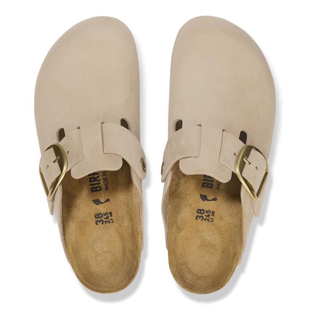 Сабо Birkenstock Boston Big Buckle Нубук Обычный EU40 Сандалии, Кожа, Ширина, Бежевый, Унисекс, 1028003, Песочный замок, (26,0 см)