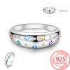 925 Silver Beautiful Stars and Moon Shining Sun Geometry Infinite Combination Ring Boutique Matching Gifts