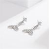 Серьги-пусеты из стерлингового серебра 925 пробы с цирконом в виде хвоста русалки для женщин, девочек, для вечеринок, ювелирные изделия Pendientes eh292