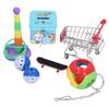 7pcs Parrot Puzzle Toys Set Mini Cart Training Rings Skateboard Bell Ball Kit for Birds