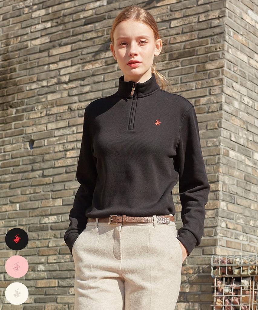 BHPOLOCLUB Women'S Signature Fleece-Lined Half-Zip 3 Colors Ts484