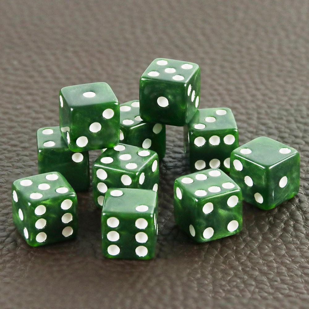 Mini Dice 10pcs D6 Standard Marble Effect Golden Pips Plastic 12mm Game Die Toy New Outdoorliving for Board Game