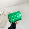 Stylish Korean Mini Square Bag For Women With Chain Strap And Quilted Design In Black Silver Blue Green Or Rose Purple