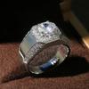 Роскошное мужское кольцо Стерлинговое серебро Сердце Стрела 18K Белый циркон Кольца на палец для мужчин Свадьба Помолвка Подарок парню