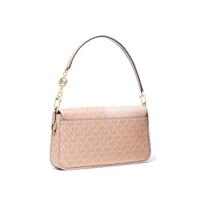 Michael Kors Mk Bradshaw Монограмма Color Block Золотая Пряжка Кожаная Сумка-Тоут Crossbody Наплечная Сумка Женские Сумки Балетный-Розовый 30T1G2BL1B-641