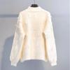 Маленький свежий пуловер, женский осенне-зимний свитер, новый стиль, свободный вязаный свитер в студенческом стиле с половиной высокого воротника