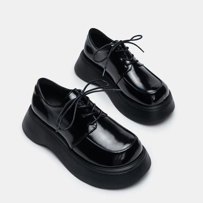 Новые туфли Мэри Джейн на толстой подошве с большим носком. Женские одиночные туфли в студенческом стиле. Маленькие кожаные туфли. Женские туфли на платформе.