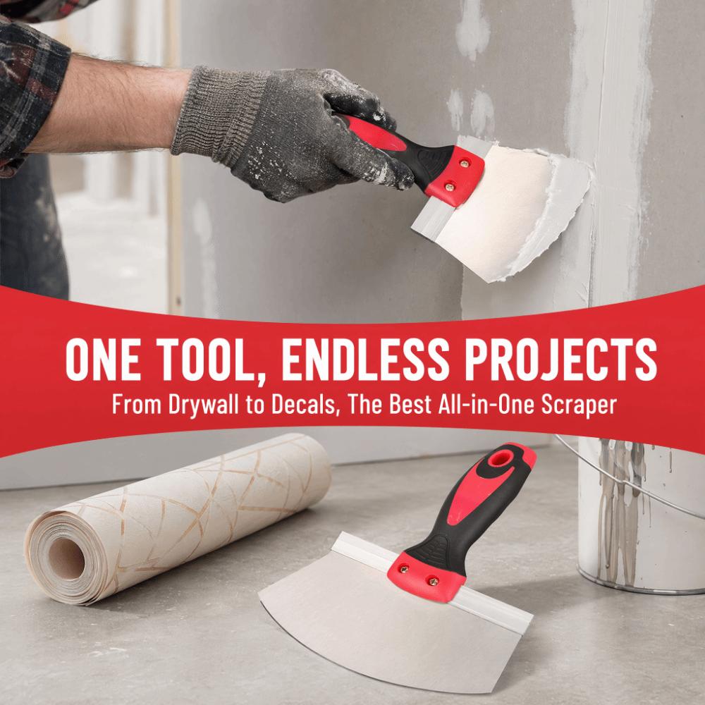Soft-Grip Handle Multipurpose Scraper Bucket Scoop Tool For Paint, Mortar, Spackling