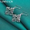 URMYLADY стерлингового серебра 925 пробы серьги с цветком для женщин очаровательные свадебные вечерние модные украшения