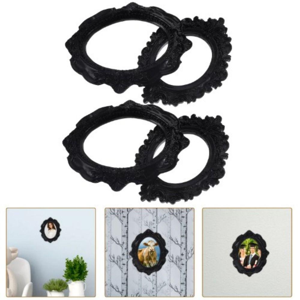 Black Vintage Picture Frame Resin Craft Wall Hanging Photo Frame Resin Frame Miniatures  Photo Prop
