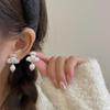 Серьги-гвоздики Su Chuang S925 из стерлингового серебра с жемчугом и дизайном в виде цветка - Женские, высококлассные, в стиле легкой роскоши.