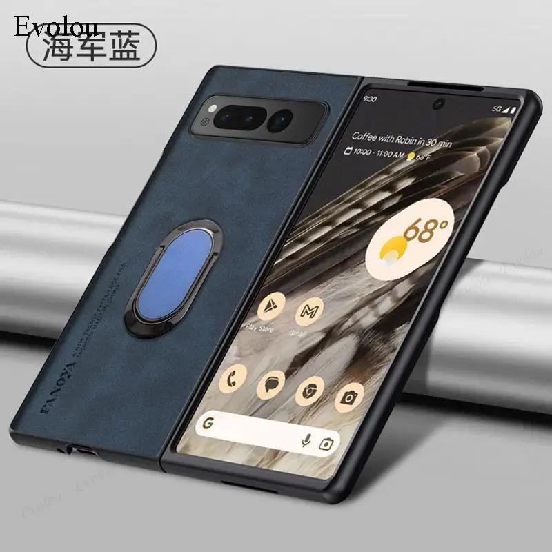 Для Google Pixel 10 Pro Fold 9 Чехол-держатель с магнитным кольцом из овчины Для Pixel Fold 2 Матовая крышка с защитой линзы