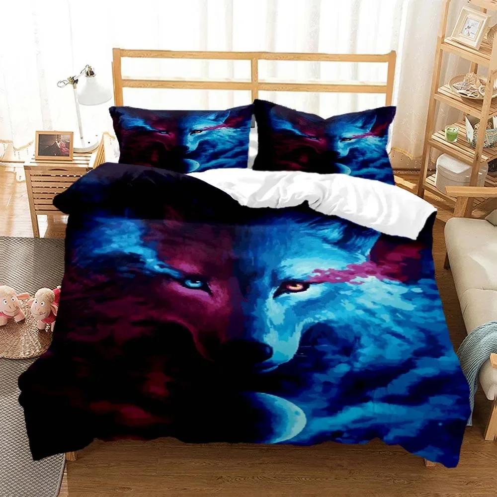 Wolf Digital Print Comfortable Duvet Quilt Cover Pillowcase Bedding Set Children Bedroom Decoration Home Textile