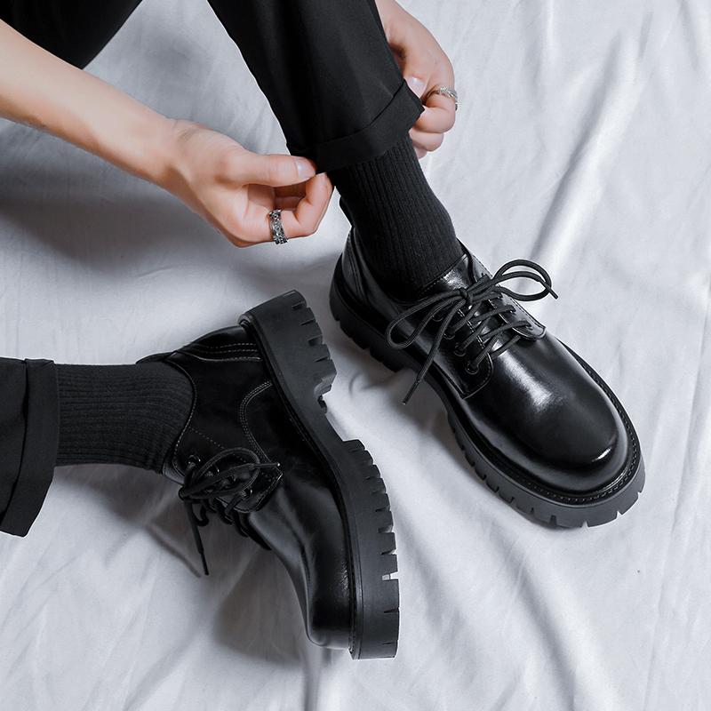 Модные классические ретро мужские туфли для вечеринок с большим пальцем на толстой подошве для мужчин, деловые повседневные туфли для британских мужчин, носимые оксфорды, увеличивающие рост