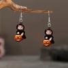 1 Pair Cat Portable Pumpkin Earrings Acrylic Flat Creative Halloween Funny Ghost Kids Earrings