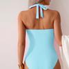 Сексуальный цельный купальник женский купальник со шнуровкой V-образный вырез монокини бант пляжная одежда