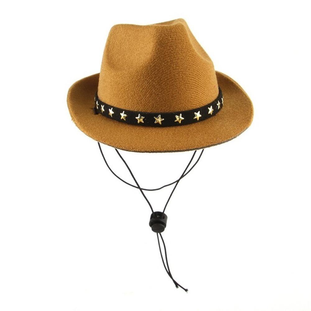Милая ковбойская шляпа со звездами, регулируемые шапки для собак, модная британская шляпа для домашних животных, товары для животных