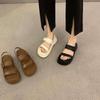 Модные женские сандалии 2025 Новые летние сандалии Модная платформа Плоская обувь Элегантные с открытым носком На шнуровке Повседневная обувь sandalias mujer