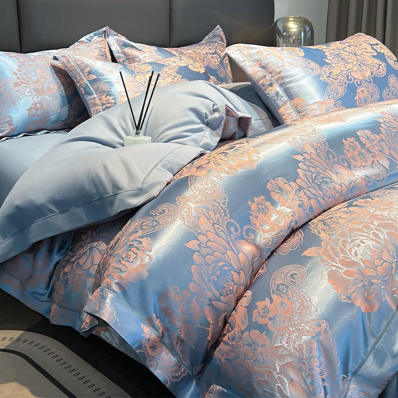 Европейский Хлопковый Сатин Жаккард 4-Предметный Комплект Постельного Белья, Дружелюбный к Коже